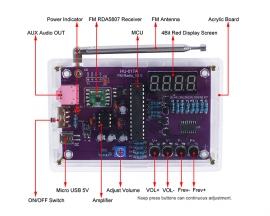 DIY Radio Kits FM 87-108MHz, Electronic Soldering Practice Kit, RDA5807 Radio Kits with 2 Power Supply Modes Digital Radio Kit with Headphone Jack